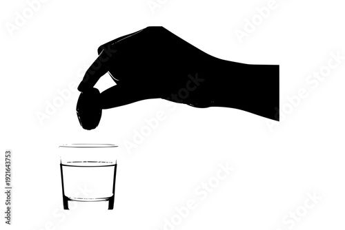 Iftar Date Fruit and Water Silhouette Vector for Breaking Ramadan Fast and Islamic Tradition Illustration