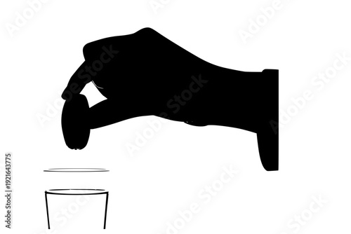 Iftar Date Fruit and Water Silhouette Vector for Breaking Ramadan Fast and Islamic Tradition Illustration