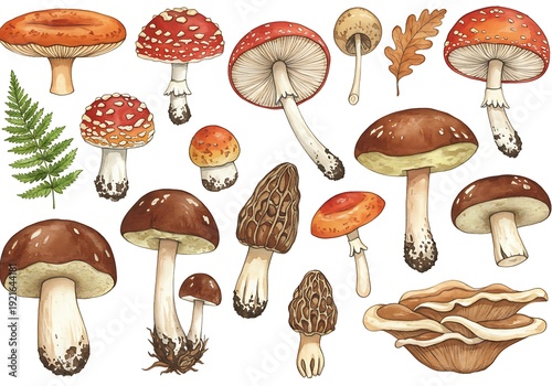 Forest Floor Fungi: A Watercolor Collection