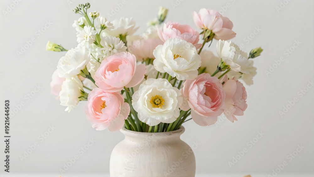 Obraz premium A bouquet of flowers in a vase on a table