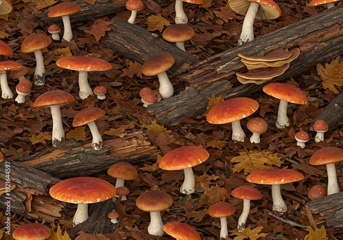 Autumn's Emberglow: Fungi Bloom