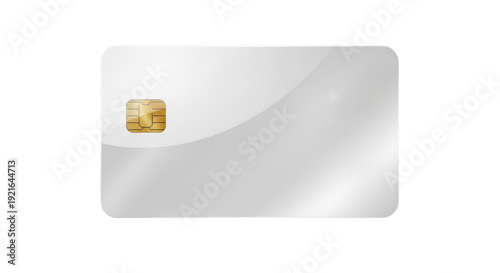 Wallpaper Mural White blank credit or debit card with gold chip on the top right corner Torontodigital.ca