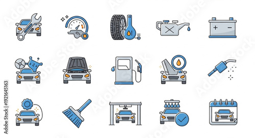 Collection of Car Service and Repair Icons.
