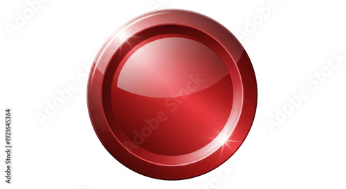Wallpaper Mural A sleek red circular button with a glossy finish and subtle gradient effect Torontodigital.ca