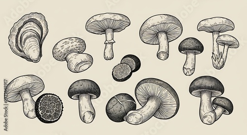 Fungal Forms: A Pen & Ink Study