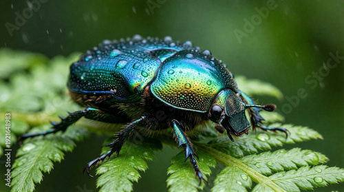 Scarab on a leaf