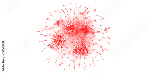 Red fireworks explode in dark night sky celebrating holidays festivals and special events with vibrant bursts of light