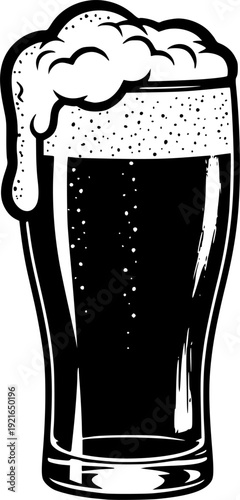 Minimalist Pale Ale Illustration with Sumi-e Brush Strokes and F
