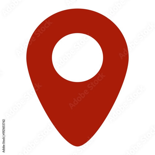 Vector illustration Red location map pin icon for precise geographic positioning, navigation, and marking destinations on digital platforms