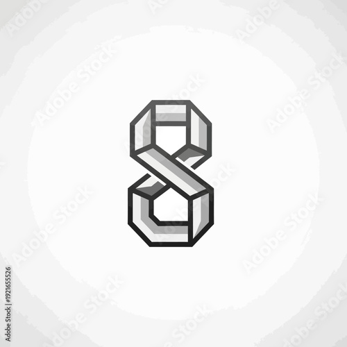 Three Dimensional Letter Infinity Symbol.