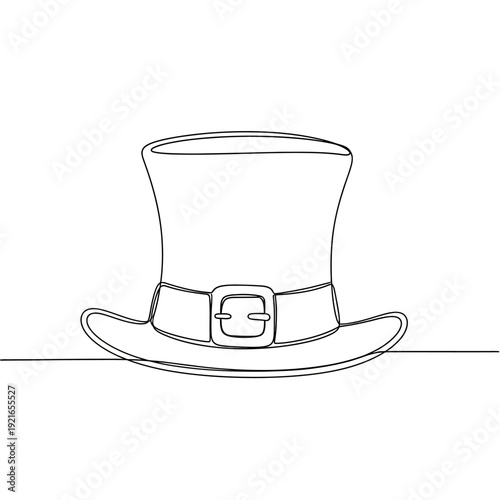 Top hat with wide brim.