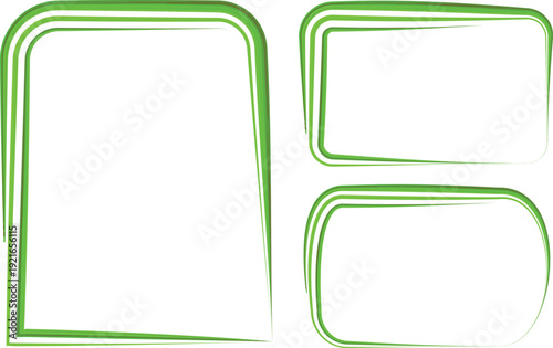 bright green irregularly shaped frames