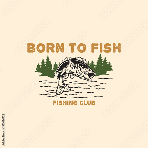fishing Illustration vector, Perfect for t-shirt prints, posters, and other uses