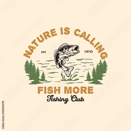 fishing Illustration vector, Perfect for t-shirt prints, posters, and other uses