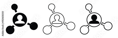 User connection node icon vector. Symbol for social media network, professional contact management, human resources community, and profile linking. Vector Illustration.