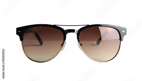 Black rimmed, metallic accented, gradient lens sunglasses