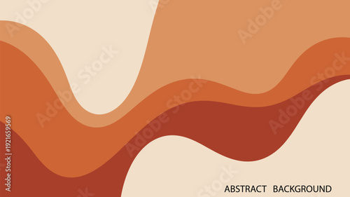 Abstract background with flowing liquid waves and organic shapes in warm terracotta and ochre earth tones