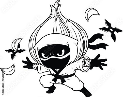 Ninja character throwing shuriken in dynamic pose