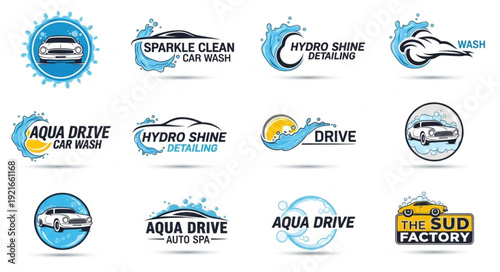 Collection of Car Wash and Auto Detailing Logos.