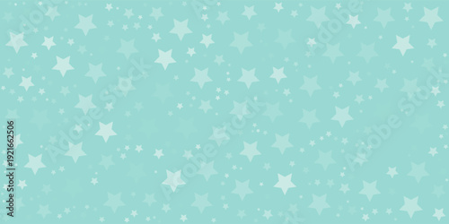 A halftone-style pattern of light blue stars fading in size and density on a solid teal green background.
