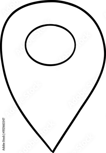 Doodle Location Pin. Navigation Marker, Pinpoint or Tag. GPS Map navigation mark 