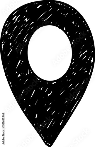 Doodle Location Pin. Navigation Marker, Pinpoint or Tag. GPS Map navigation mark 