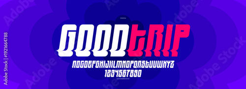 Bended and deformed display font for logos and posters, vector distorted and twisted typeface for headlines and advertising, logotype cool typography, italic version