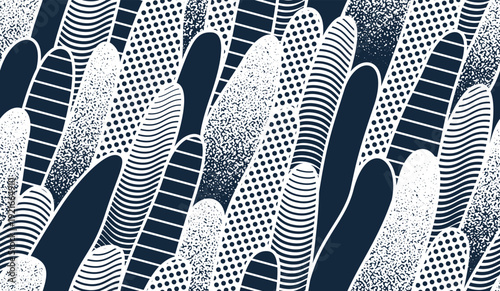 Biological organisms look like seamless pattern, abstract endless background of flora, plant graphic repeat wallpaper, algae repeat motif.