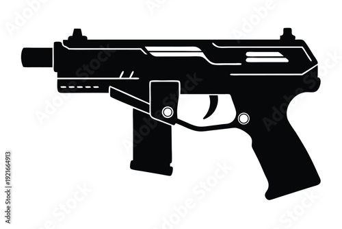 steyr m9 a1 silhouette line art vector illustration