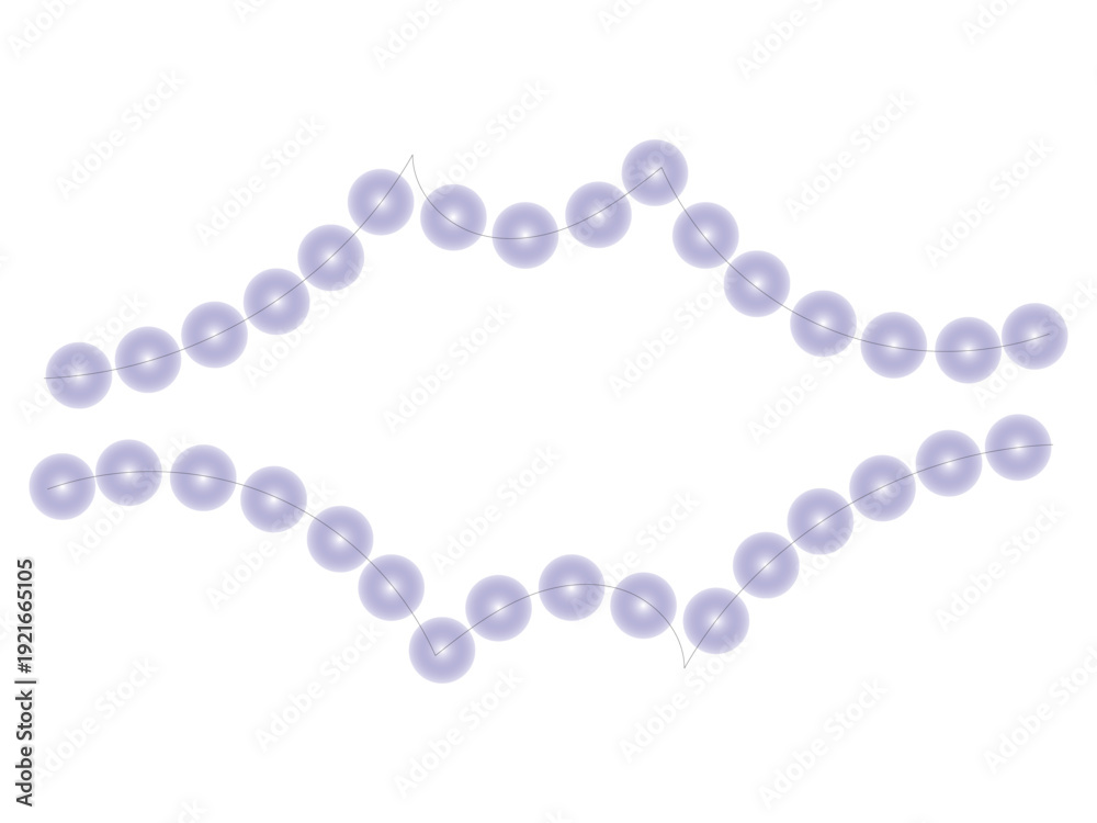Obraz premium A string of purple beads on a white background