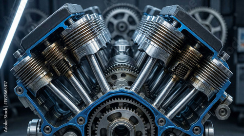 Detail of a car engine