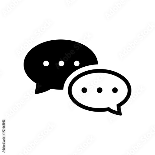 チャット連絡をイメージしたビジネスアイコン