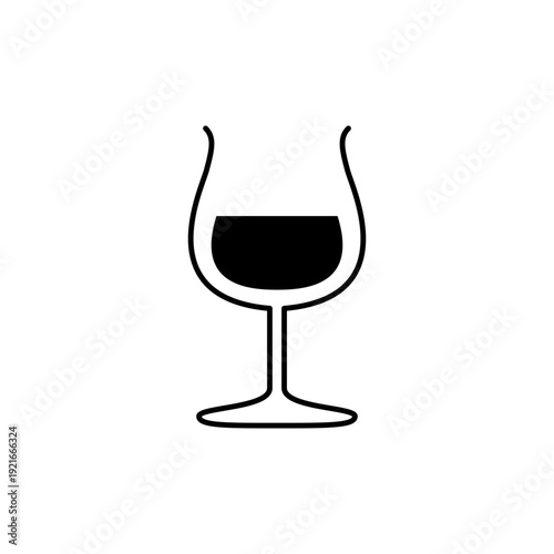 グラスワインをモチーフにしたお酒アイコン