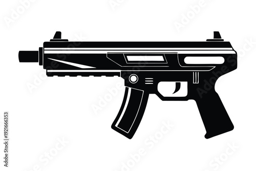 steyr m9 a1 silhouette line art vector illustration