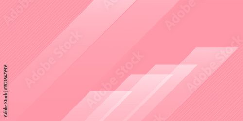 Abstract Pink Geometric Background with Dynamic Diagonal Shapes and Stripes
