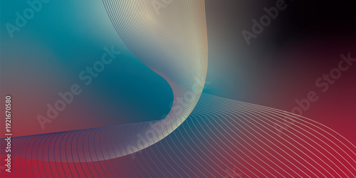 Vivid azure and magenta abstract glowing shapes with LightSalmon grainy gradient on dark noisy textured background for banner, header, and poster design