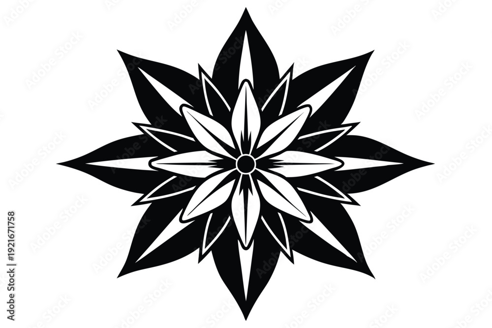 Obraz premium starflower silhouette line art vector illustration