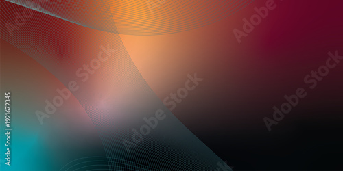 Vivid azure and magenta abstract glowing shapes with LightSalmon grainy gradient on dark noisy textured background for banner, header, and poster design