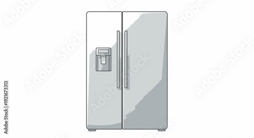 A gray refrigerator in a kitchen.