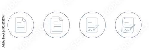 Set of file and document Icons. Simple line art style icons pack. Vector illustration.