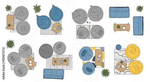 Furniture Design Elements Collection Illustration.