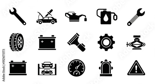 Collection of Car Repair and Maintenance Icons.