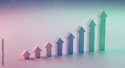 Free Download Rising arrow chart illustrating growth and progress on gradient background - GFXLoad