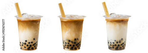 Wallpaper Mural Refreshing bubble tea drinks transparent background beverage photography studio setting Torontodigital.ca