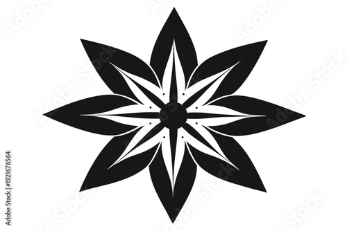 starflower silhouette line art vector illustration