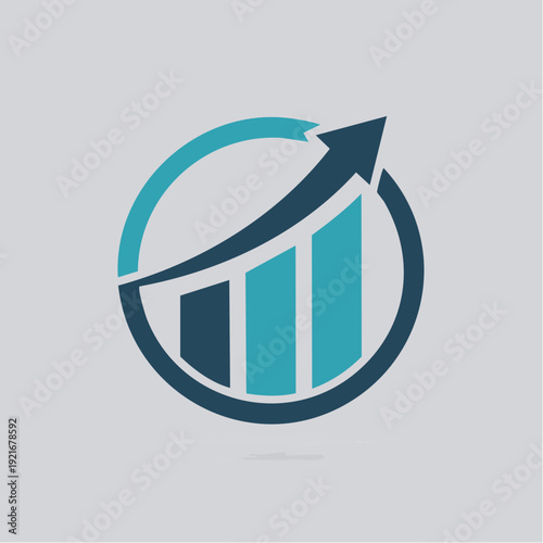 Financial Growth and Success Abstract Circle Graph Icon