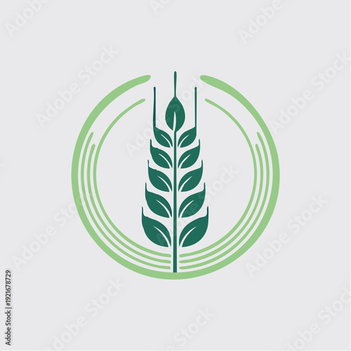 Botanical Emblem of Grain Cultivation and Sustainable Farming Practices and Healthy Food