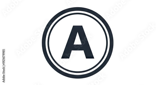 Bold letter a inside a dark circular frame against a white background Free Download Bold letter a inside a dark circular frame against a white background - GFXLoad