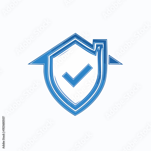 Secure Home Protection Emblem Trusted Residential Safety and Property Security Service Icon