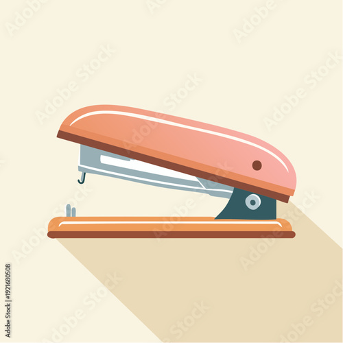 Streamlined flat design stapler for efficient document organization